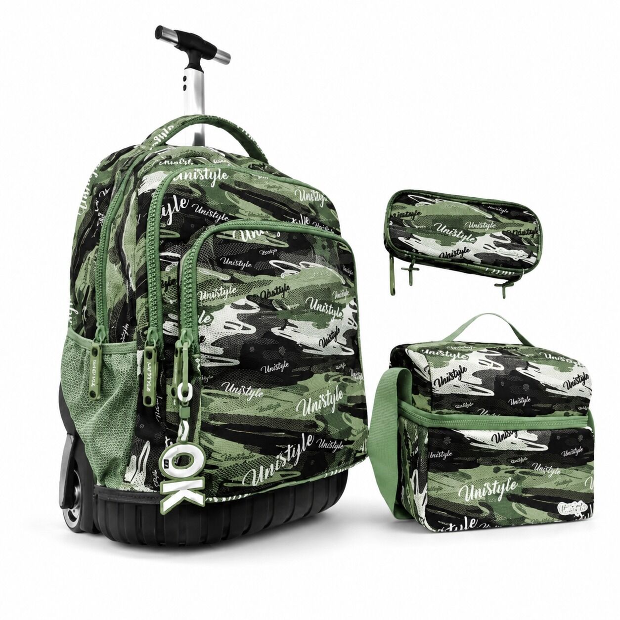 Pack Trolley 18 Pouces + Sac À Goûter Isotherme + Trousse 2 Zips - Garçon Motif 3